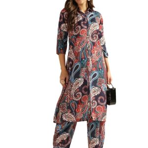 Women’s Cotton Blend Co Ord Set | Co Ord Set for Women Stylish | Kurta Set for Women | Kurta Set | Ethnic Co Ord Set for Women | 3/4 Sleeve Women Co-ord set